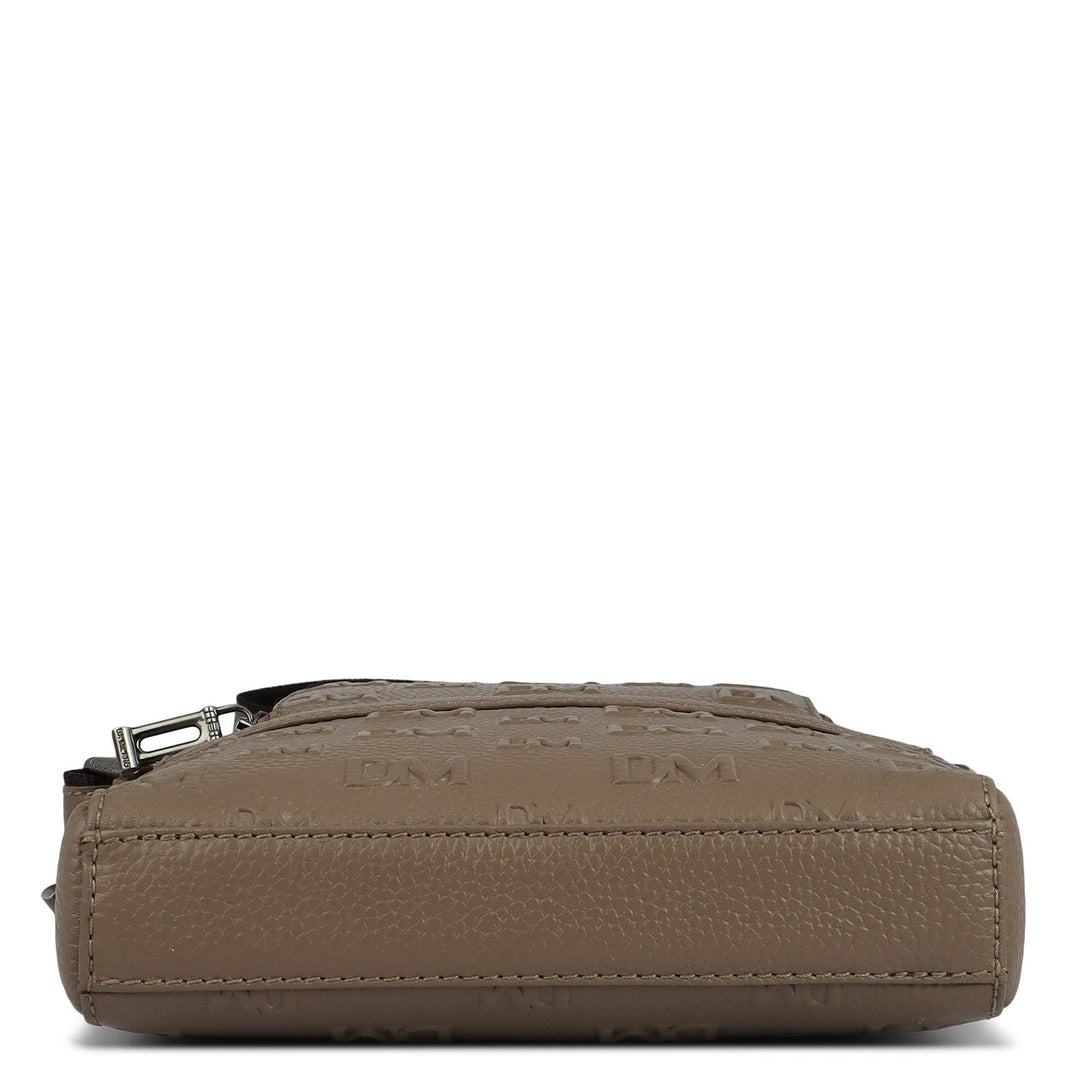 Monogram Wax Leather Men Sling - Greyish Taupe