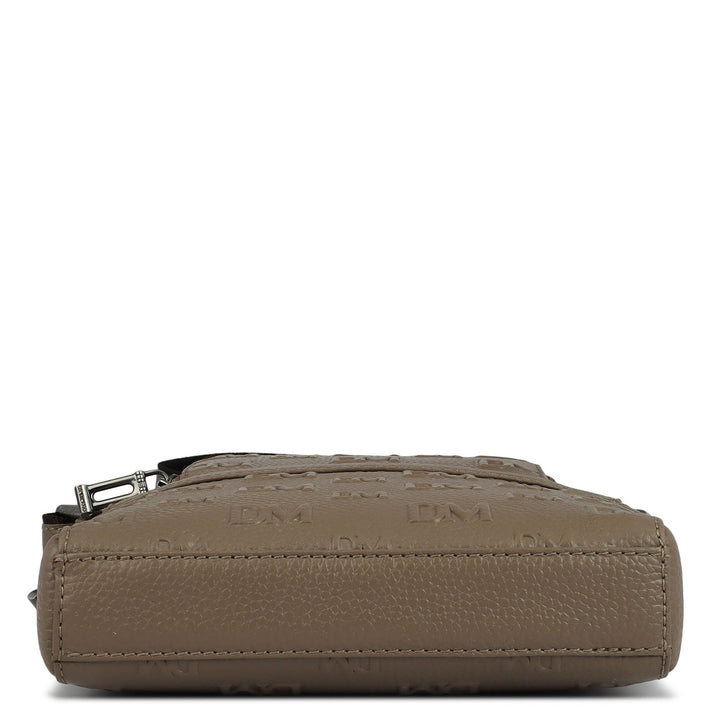 Monogram Wax Leather Men Sling - Greyish Taupe