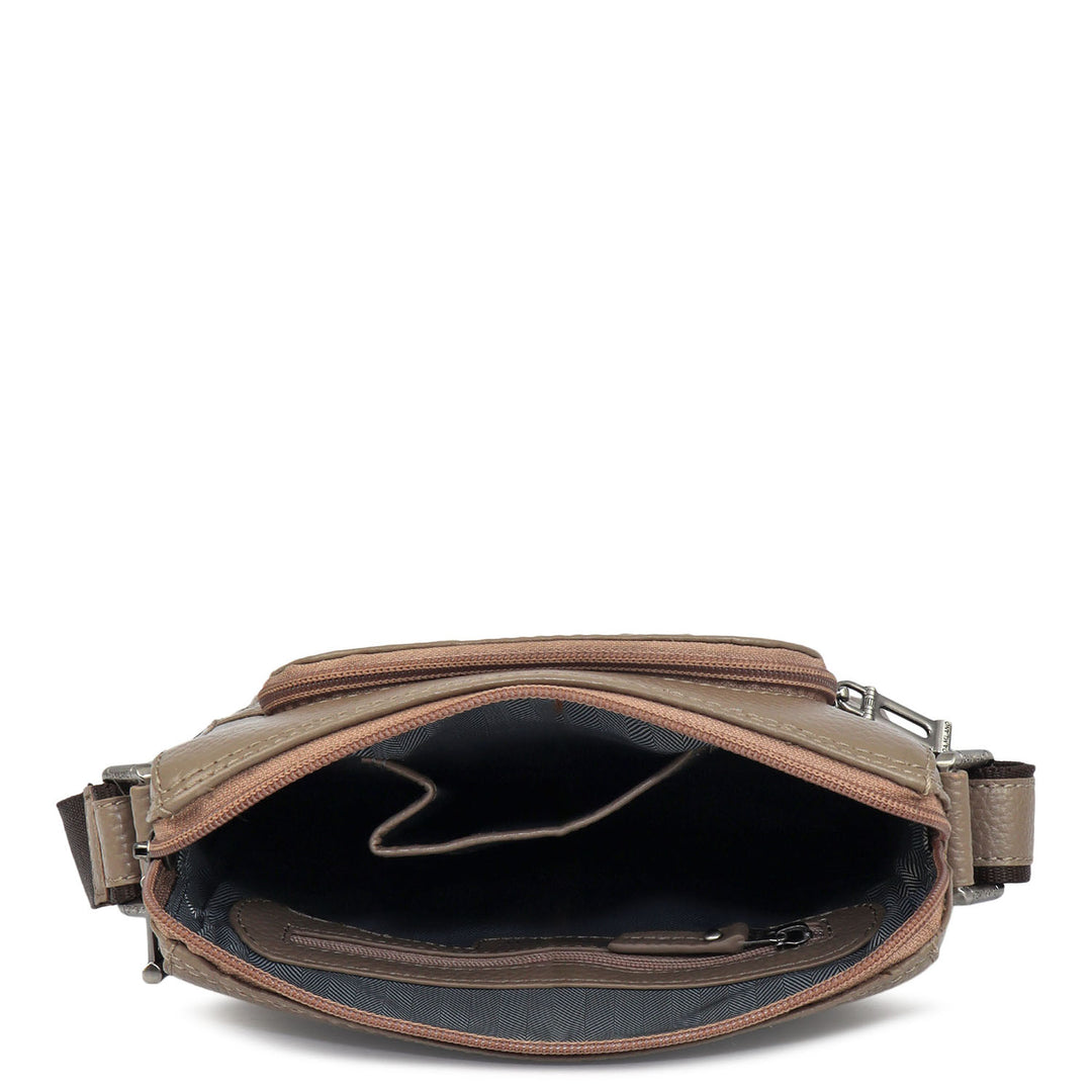 Monogram Wax Leather Men Sling - Greyish Taupe