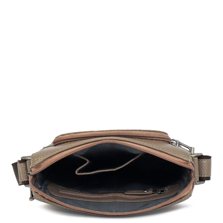 Monogram Wax Leather Men Sling - Greyish Taupe