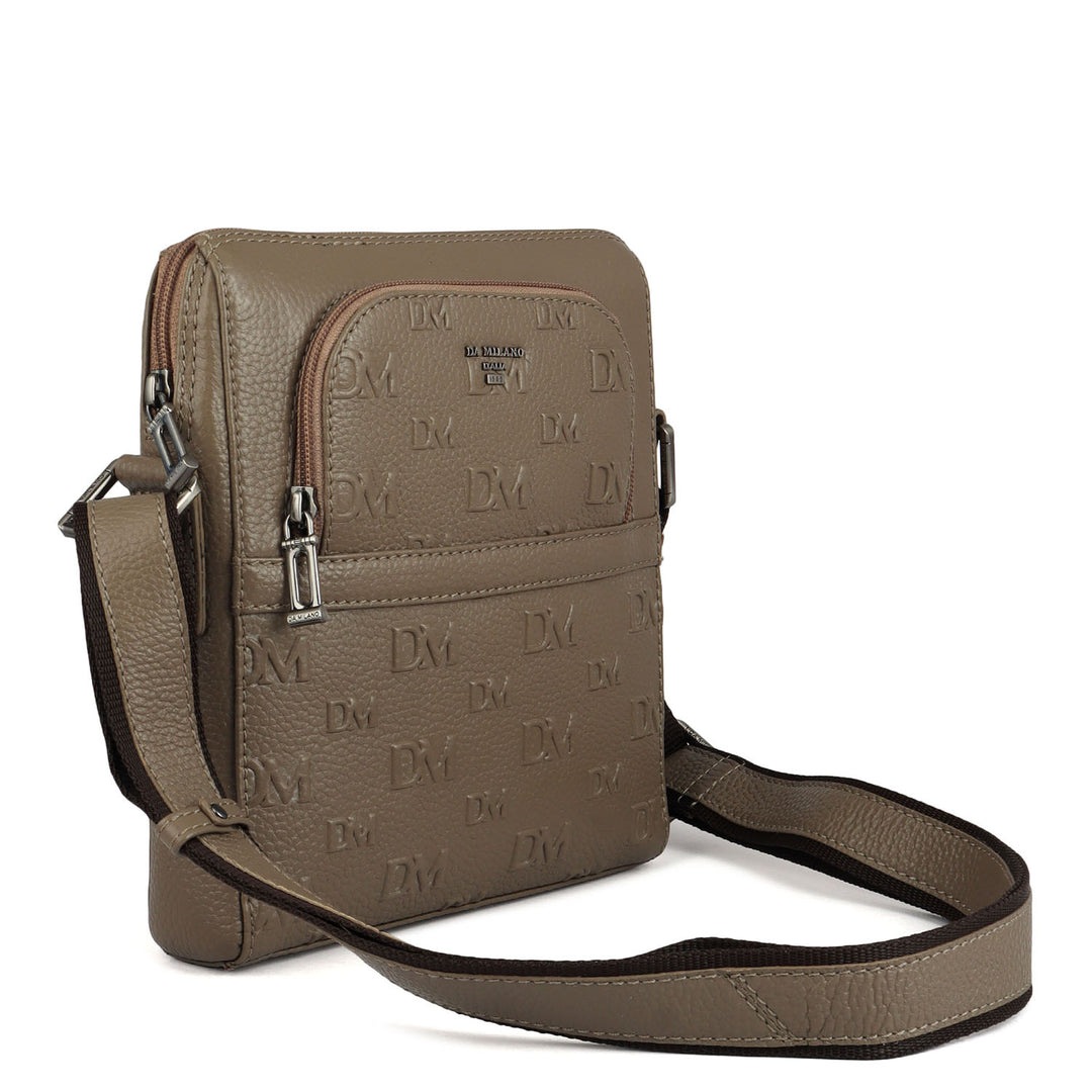 Monogram Wax Leather Men Sling - Greyish Taupe