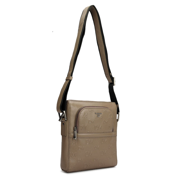 Monogram Wax Leather Men Sling - Smoke Grey