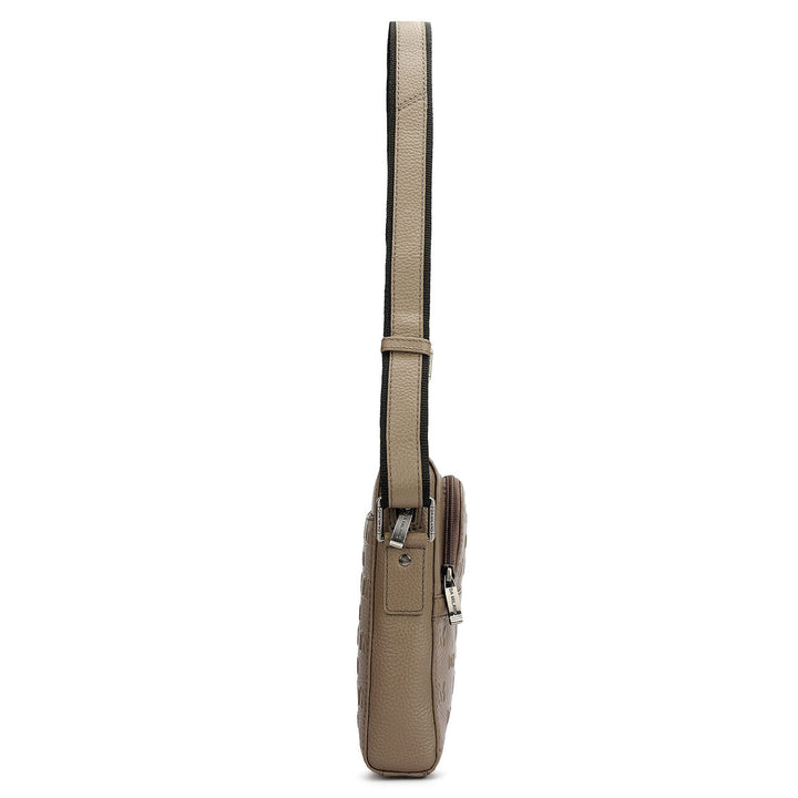 Monogram Wax Leather Men Sling - Smoke Grey