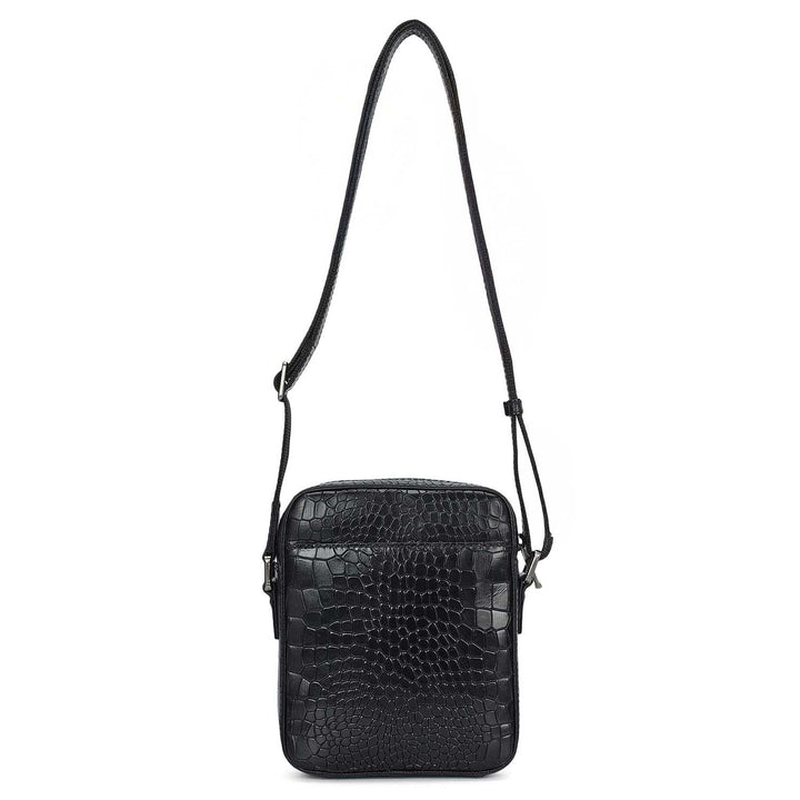 Croco Leather Men Sling - Black