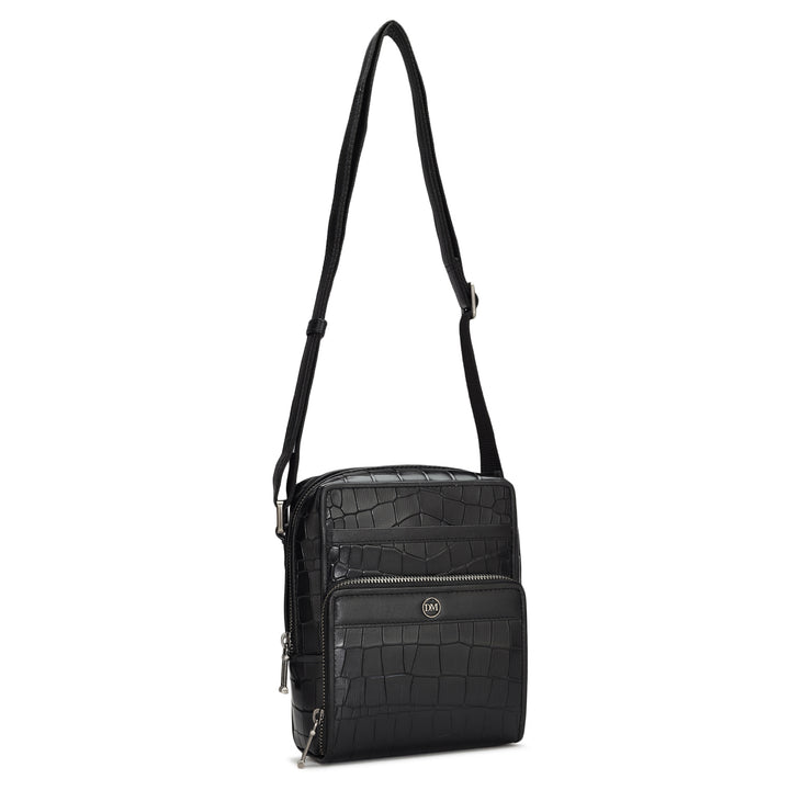 Croco Leather Men Sling - Black