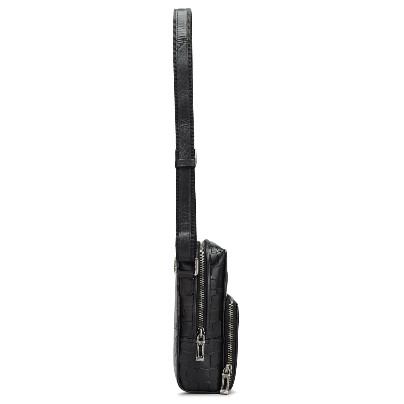 Croco Leather Men Sling - Black