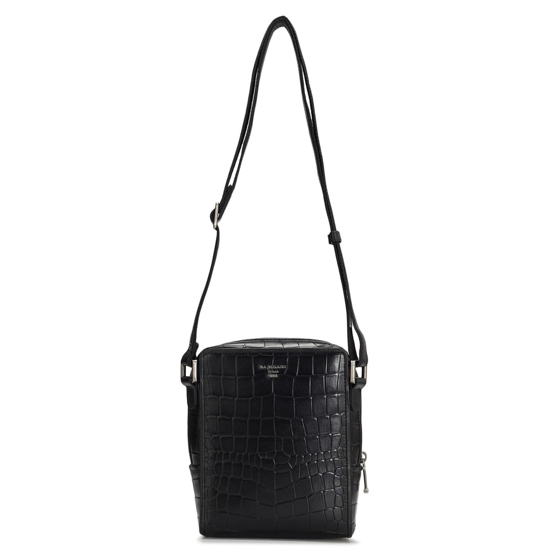 Croco Leather Men Sling - Black