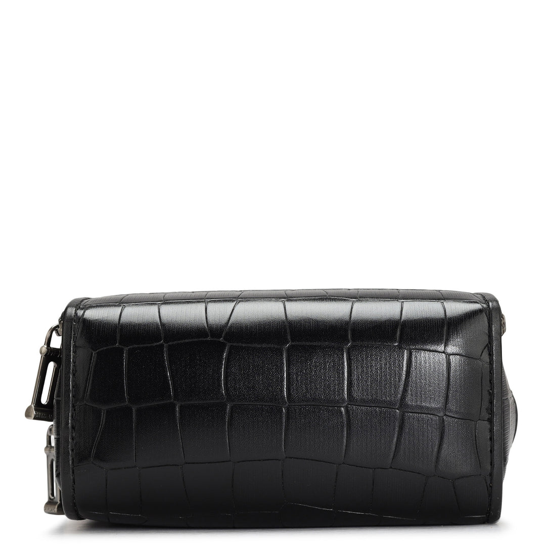 Croco Leather Men Sling - Black
