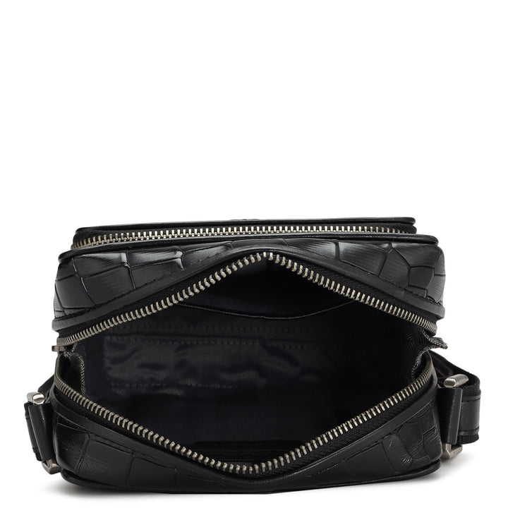 Croco Leather Men Sling - Black
