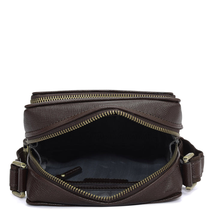 Monogram Franzy Leather Mens Sling - Chocolate