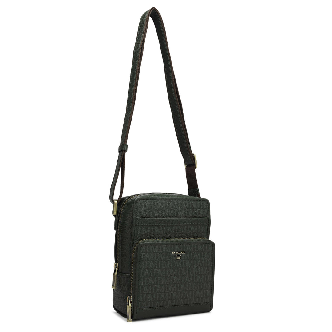 Monogram Franzy Leather Mens Sling - Petrol Green