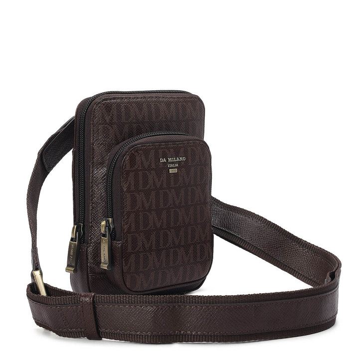 Monogram Leather Men Sling - Chocolate