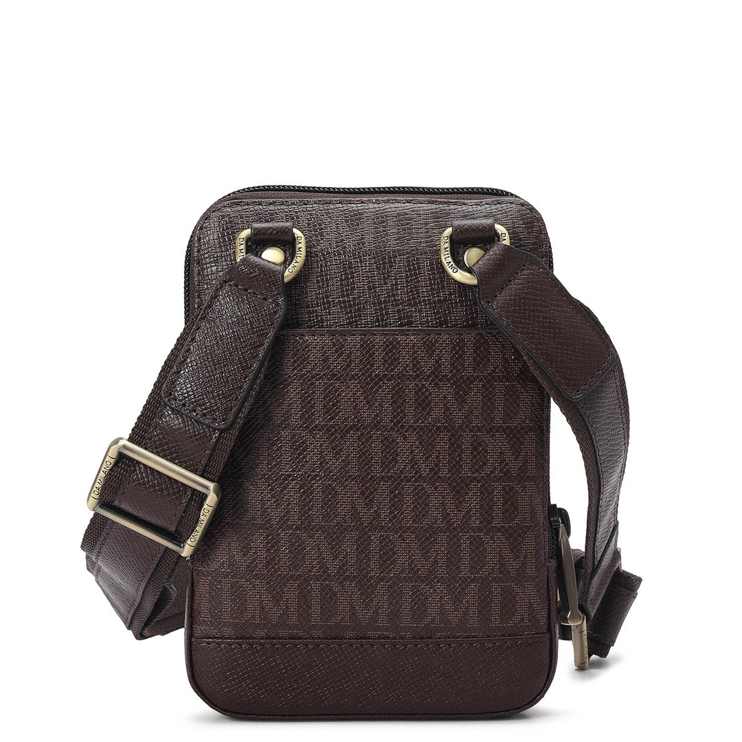 Monogram Leather Men Sling - Chocolate