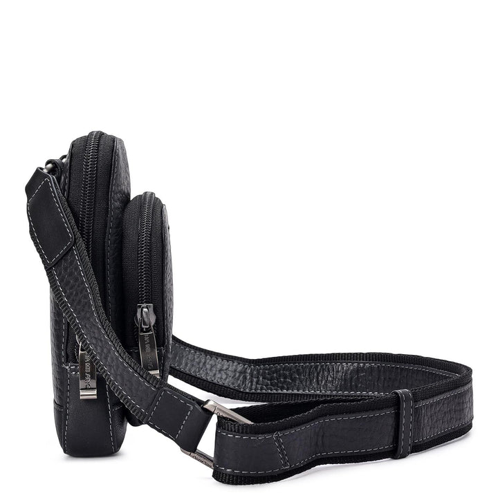 Bub Leather Men Sling - Black