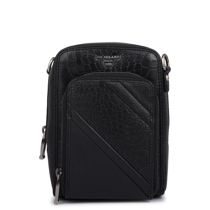 Croco Franzy Leather Men Sling - Black