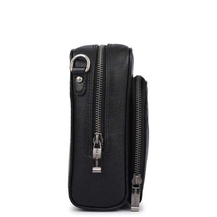Croco Franzy Leather Men Sling - Black
