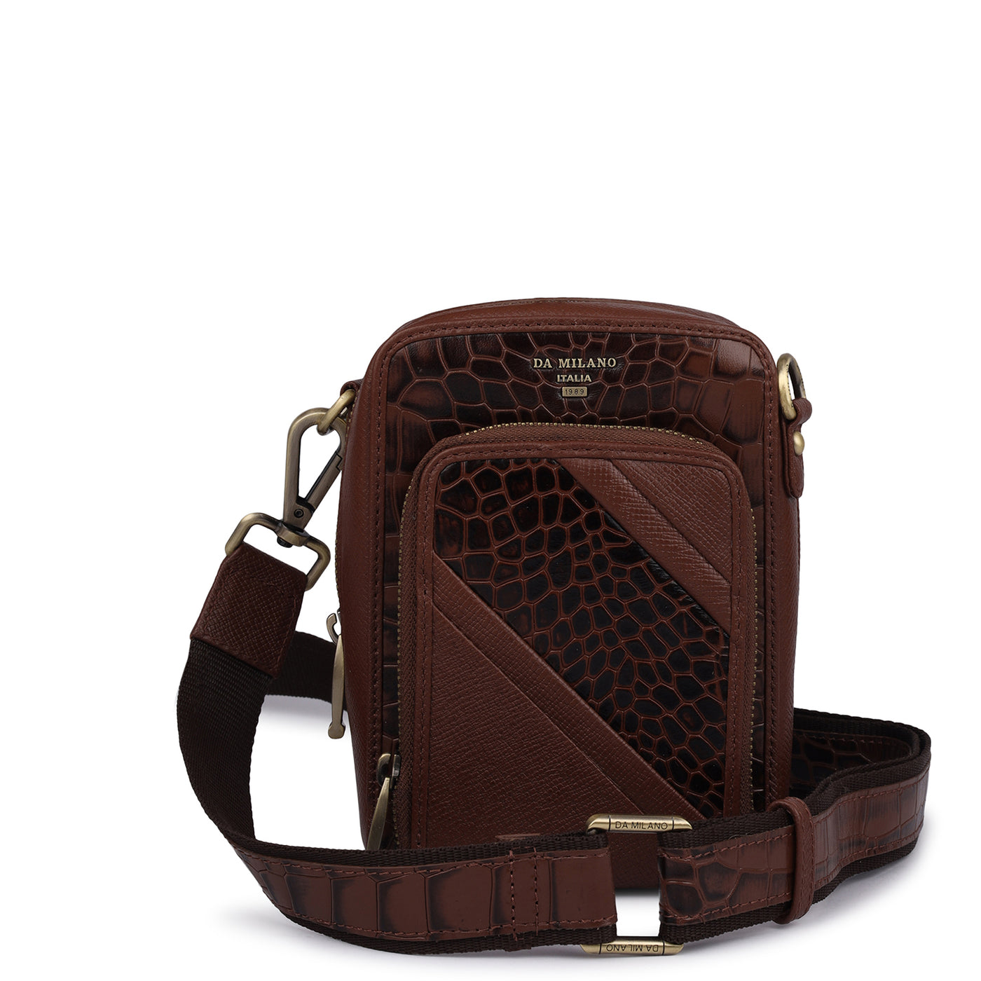 Croco Franzy Leather Men Sling - Date