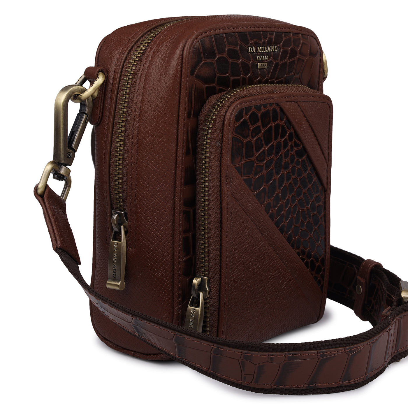 Croco Franzy Leather Men Sling - Date