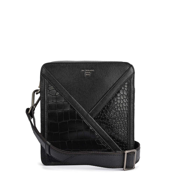 Croco Franzy Leather Men Sling - Black
