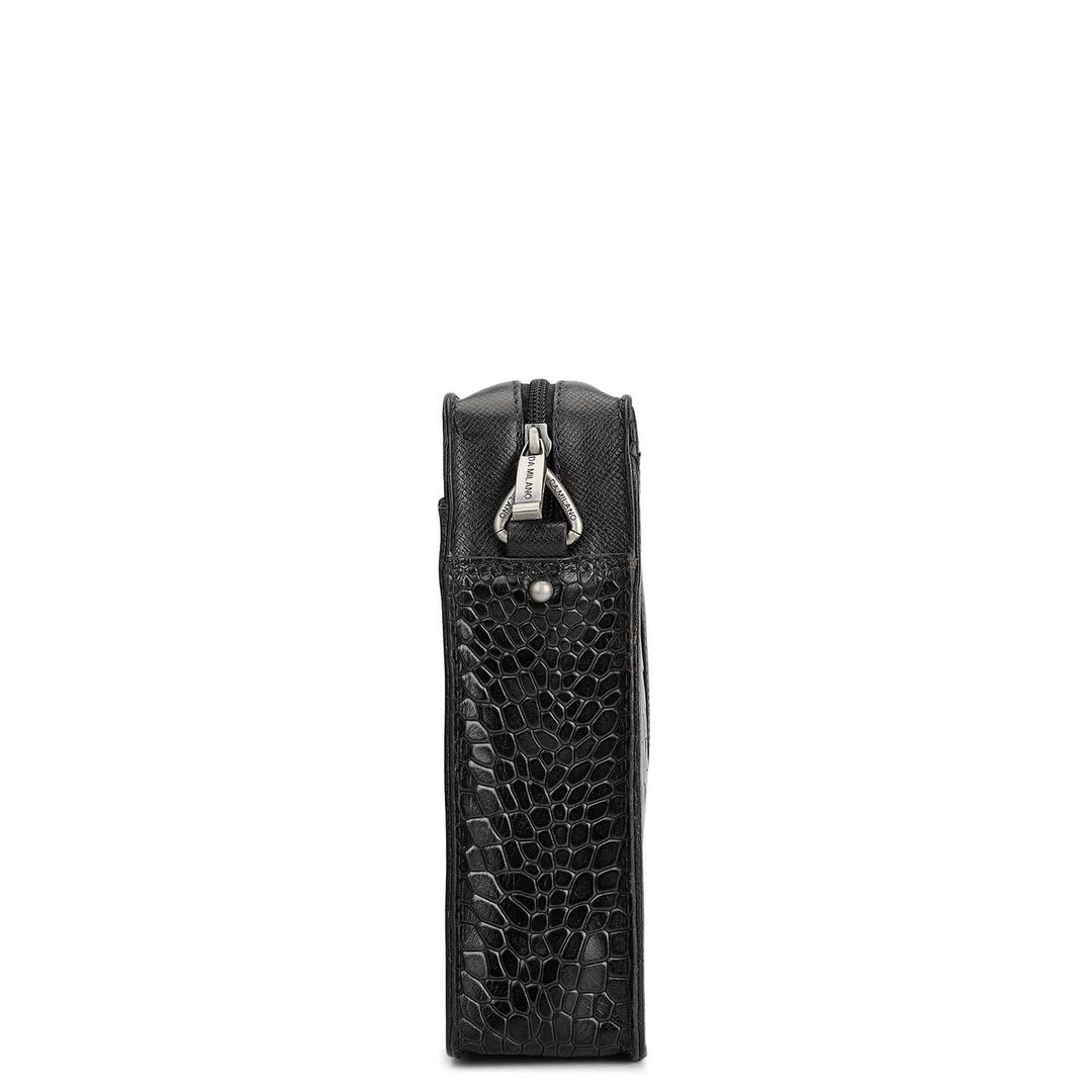 Croco Franzy Leather Men Sling - Black