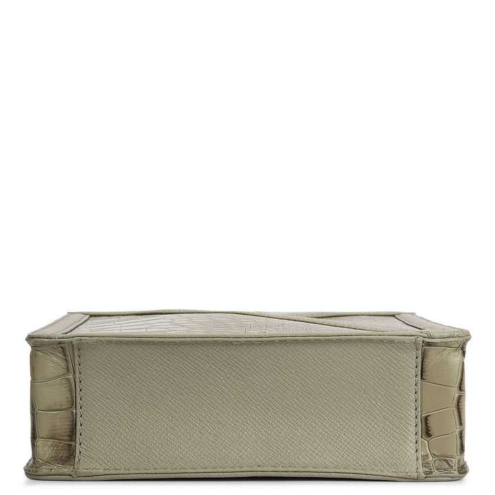 Croco Franzy Leather Men Sling - Stone Grey