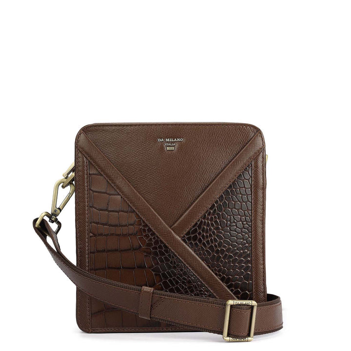 Croco Franzy Leather Men Sling - Walnut