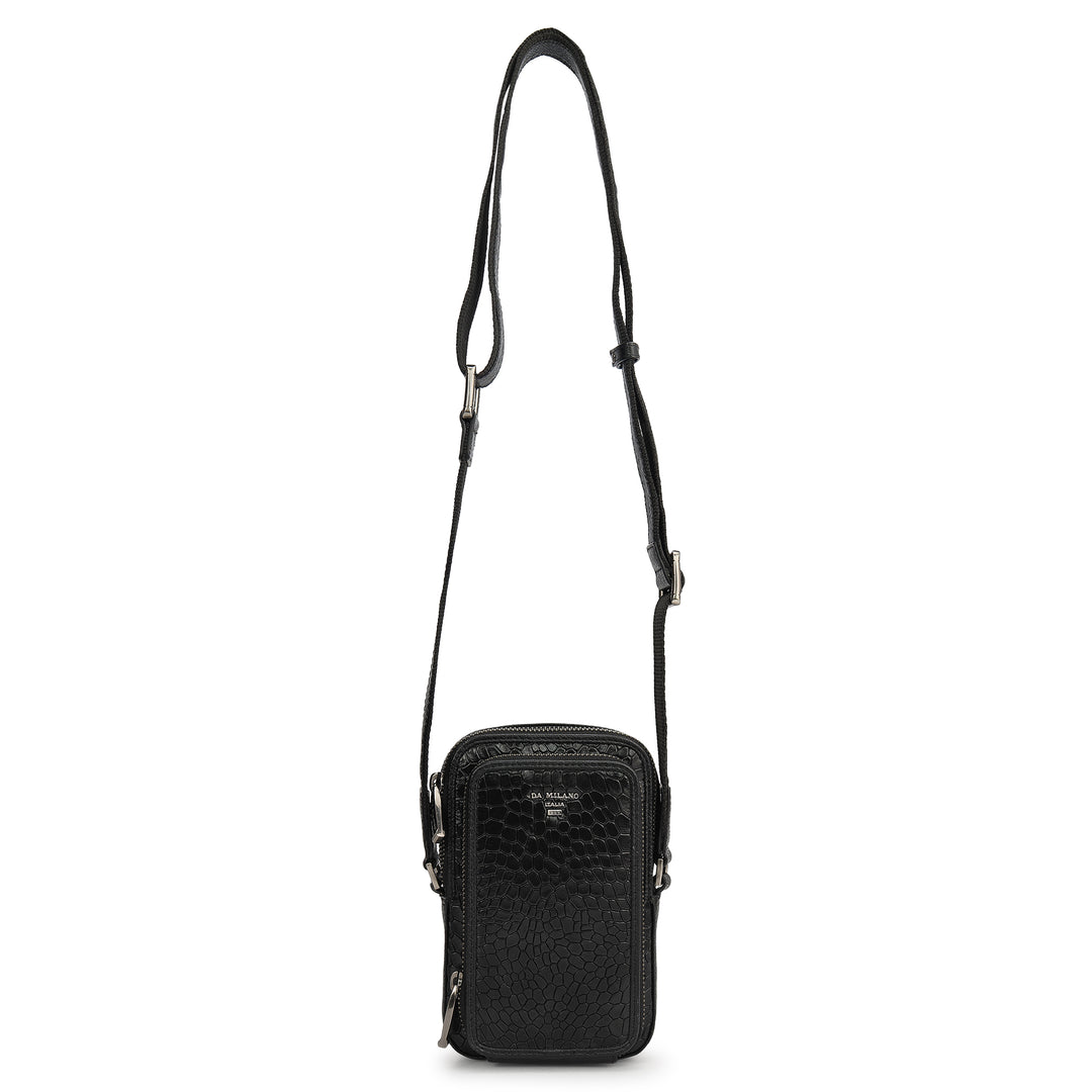 Croco Leather Men Sling - Black