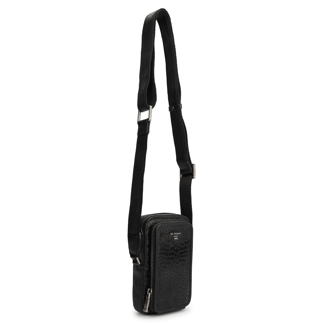 Croco Leather Men Sling - Black