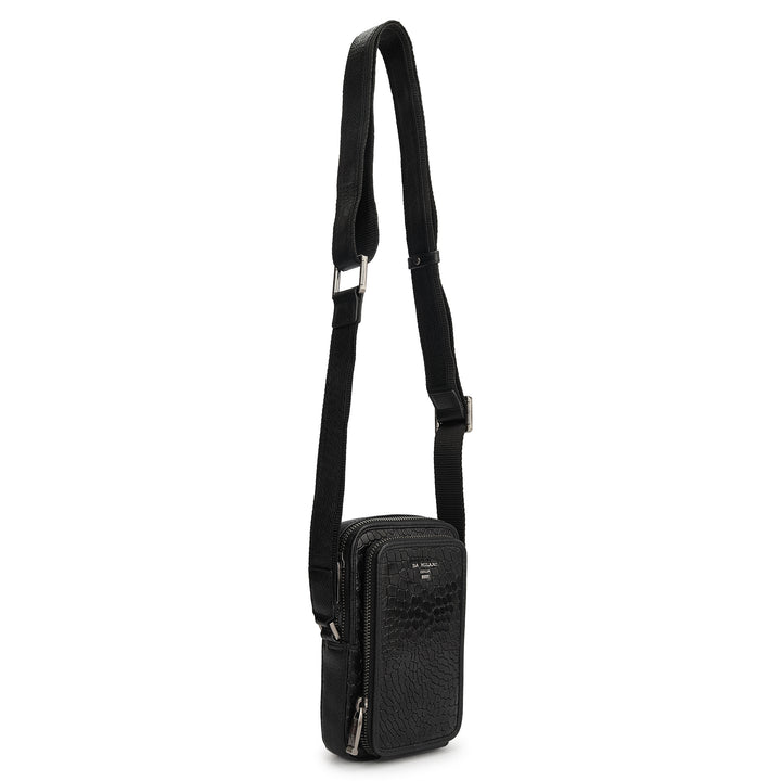 Croco Leather Men Sling - Black