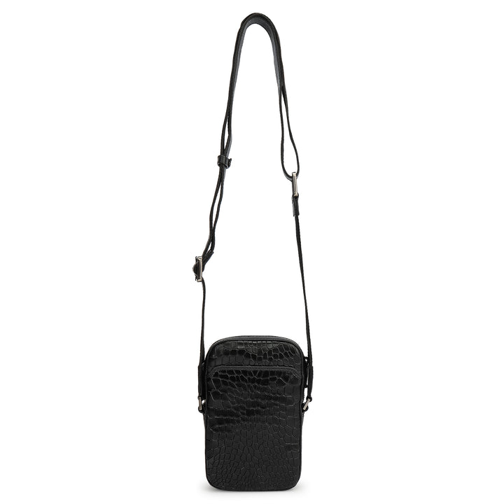 Croco Leather Men Sling - Black
