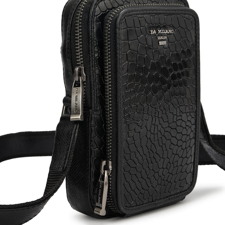 Croco Leather Men Sling - Black