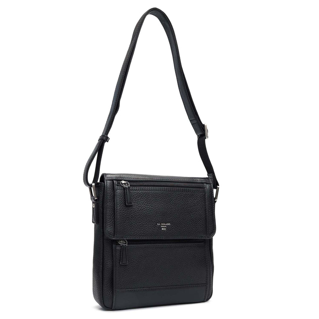 Wax Leather Men Sling - Black