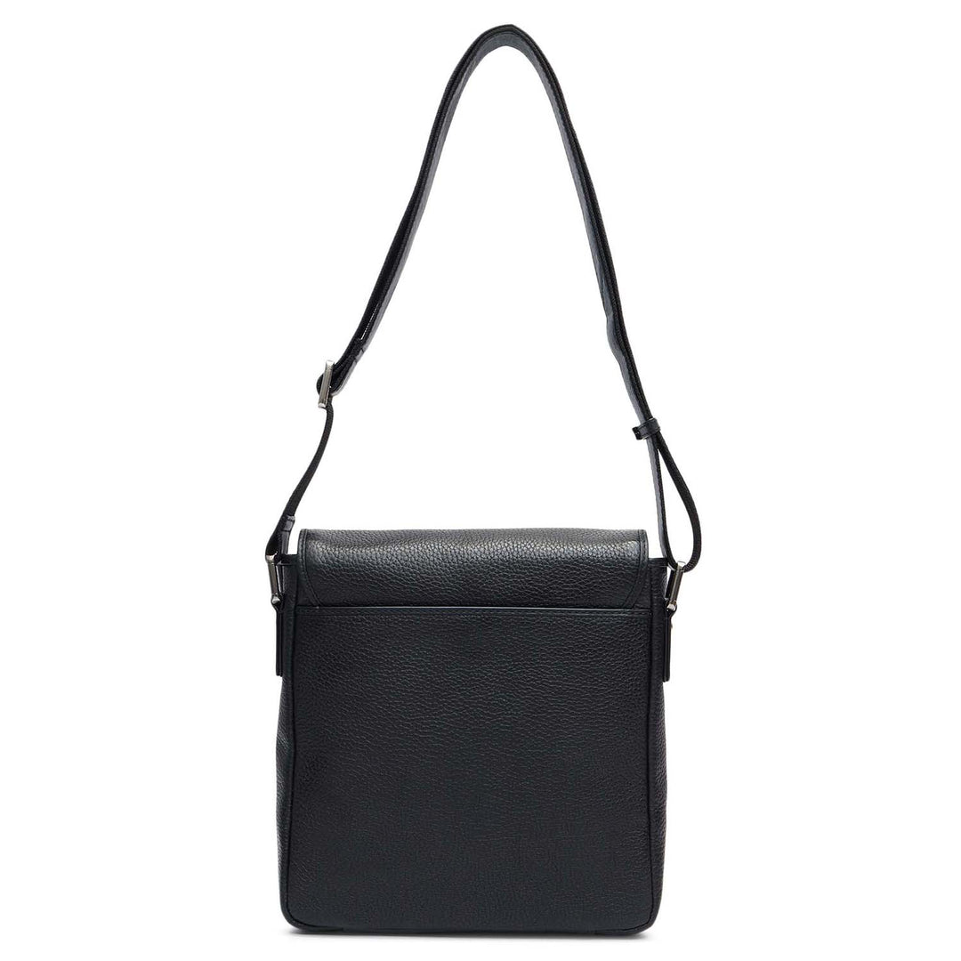 Wax Leather Men Sling - Black