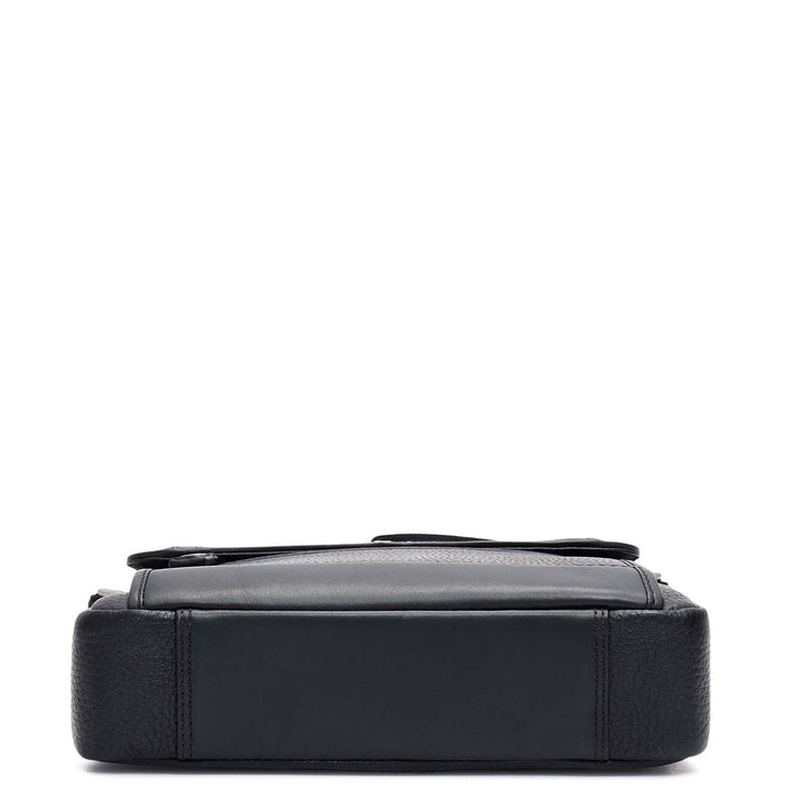 Wax Leather Men Sling - Black