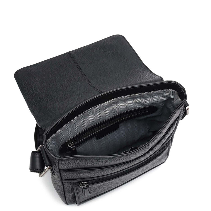 Wax Leather Men Sling - Black