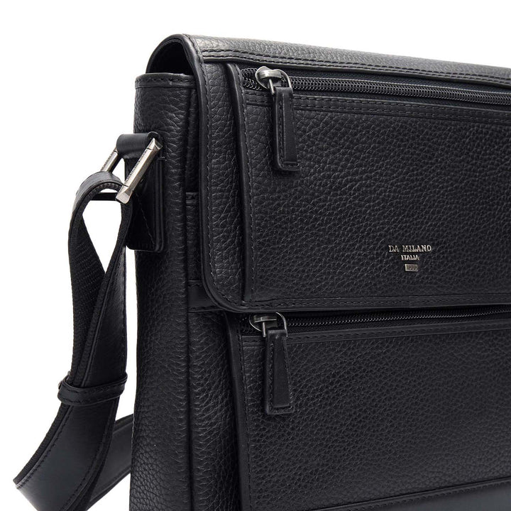 Wax Leather Men Sling - Black