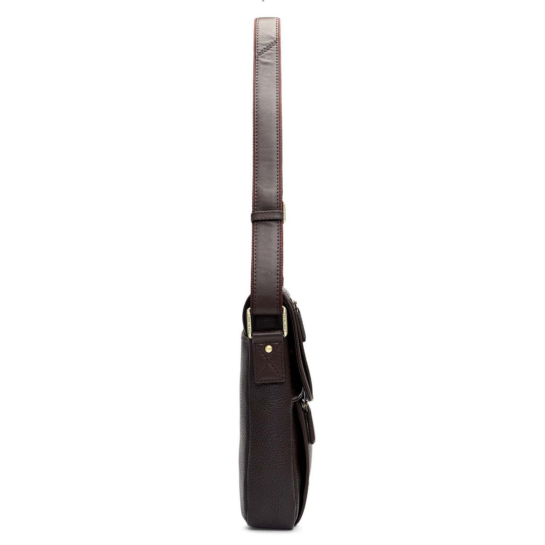 Wax Leather Men Sling - Chocolate