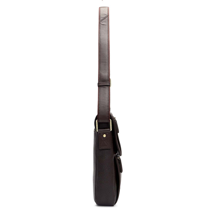 Wax Leather Men Sling - Chocolate