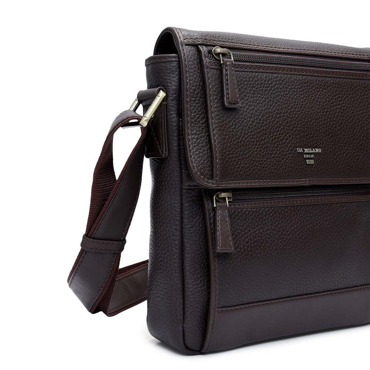 Wax Leather Men Sling - Chocolate