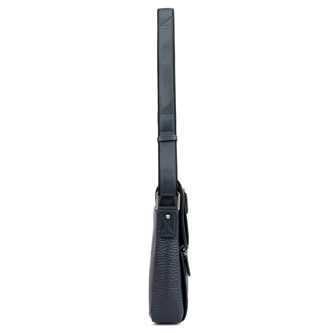Bub Leather Men Sling - Navy