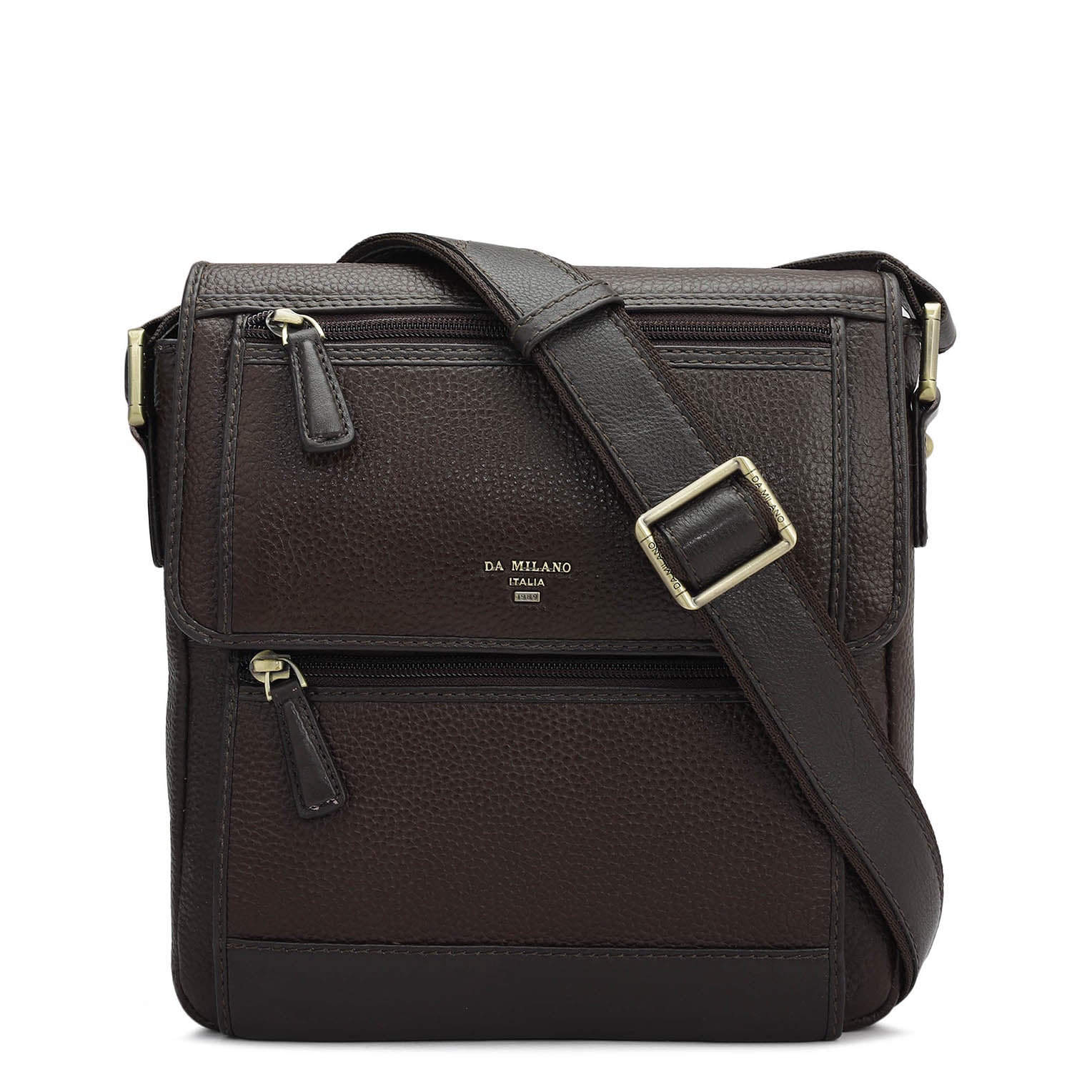 Wax Leather Men Sling - Chocolate – Da Milano