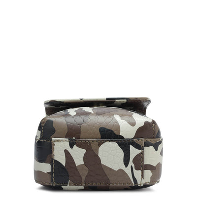 Camouflage Leather Sling Bags Mens - Cognac & Black