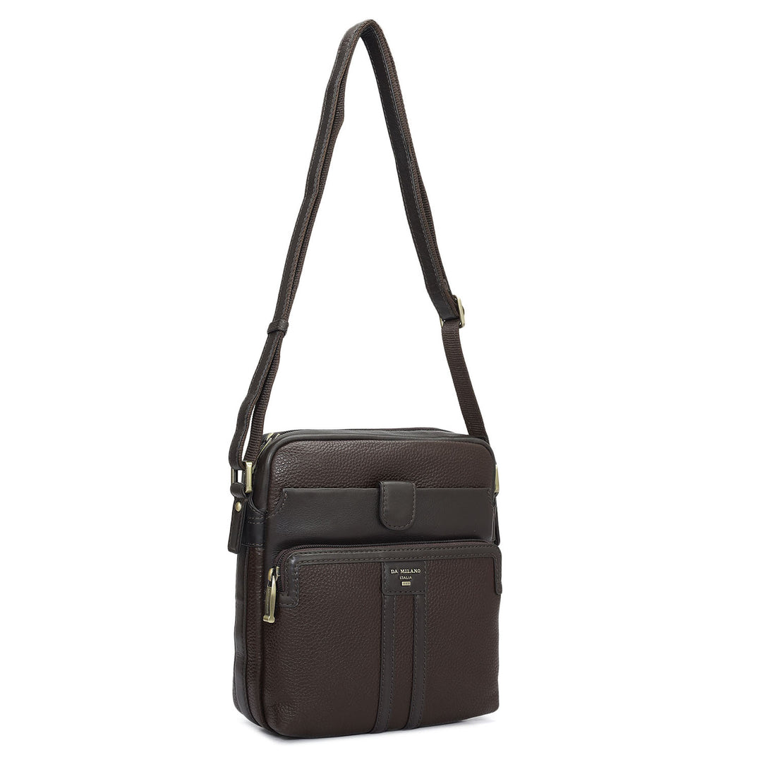 Wax Leather Men Sling - Chocolate