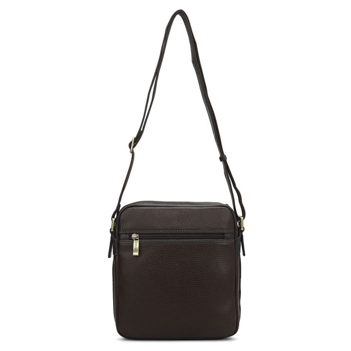 Wax Leather Men Sling - Chocolate