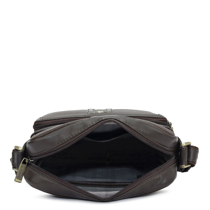 Wax Leather Men Sling - Chocolate