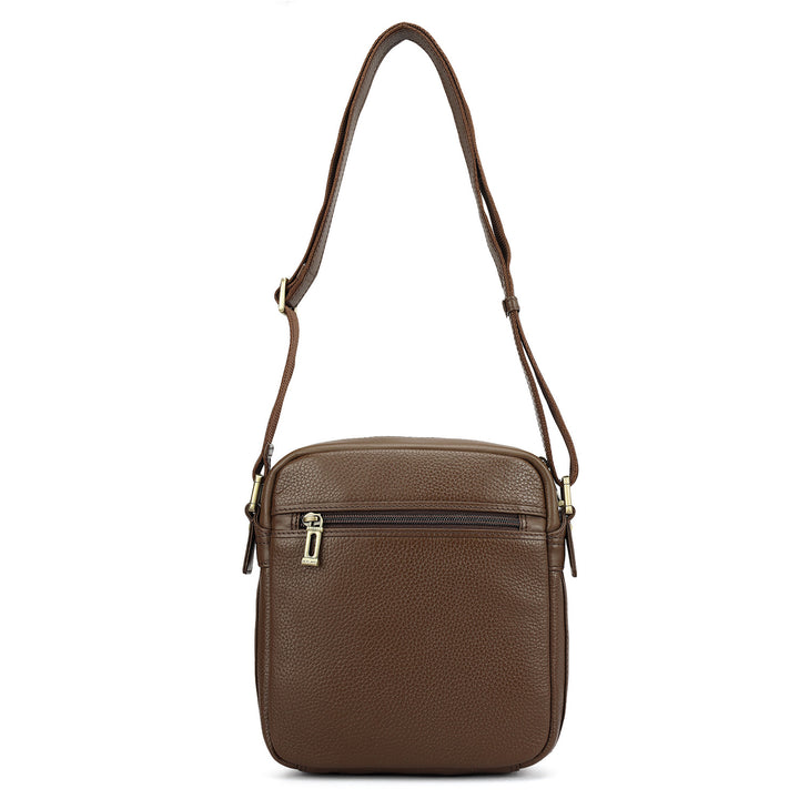 Wax Plain Leather Men Sling - Mocha