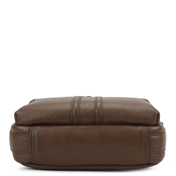 Wax Plain Leather Men Sling - Mocha