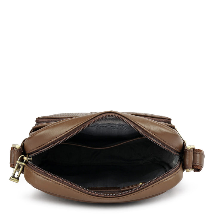 Wax Plain Leather Men Sling - Mocha