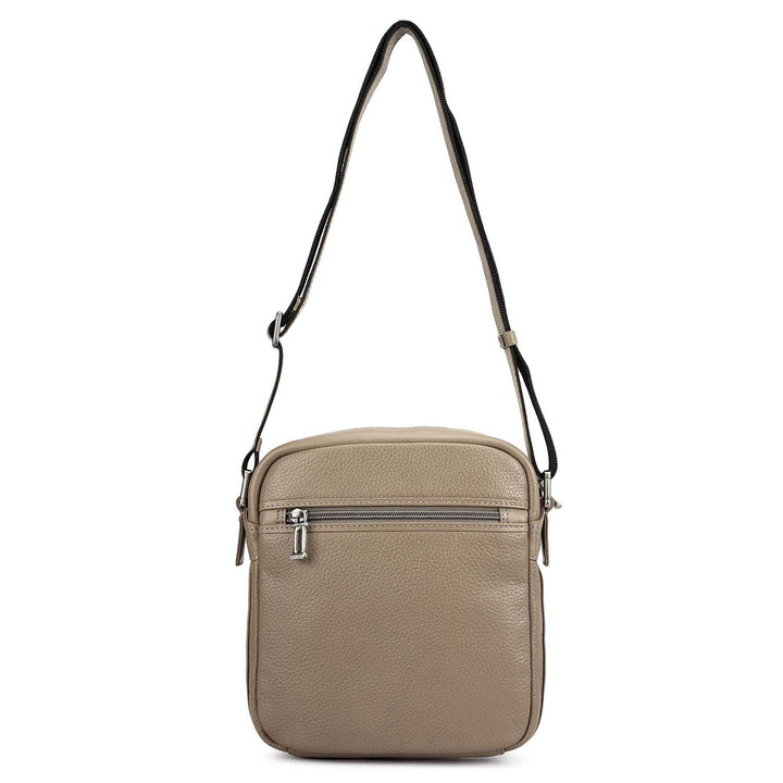 Wax Plain Leather Men Sling - Smoke Grey