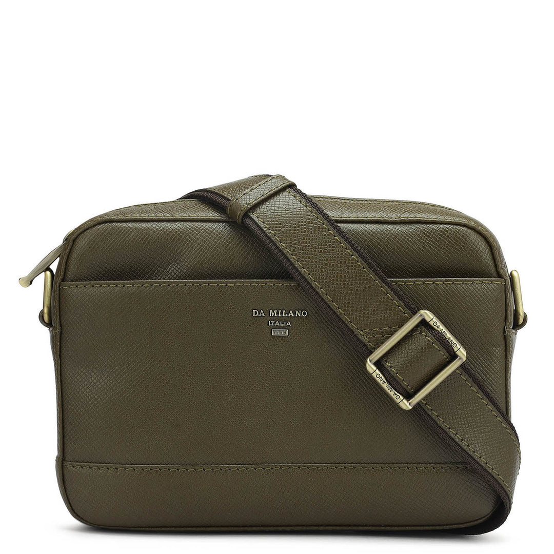 Franzy Leather Men Sling Military Green – Da Milano